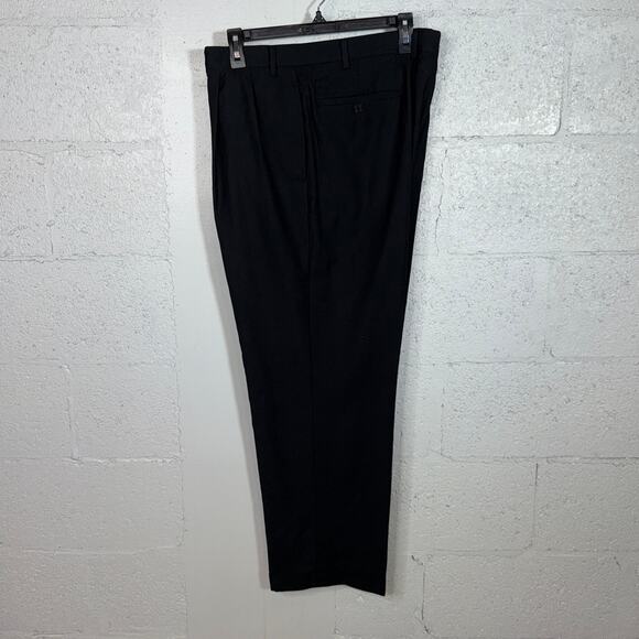 Ralph Lauren Men's Classic-Fit Solid Pleated Dress Pants Black Solid 38X30 $95 - Picture 1 of 8